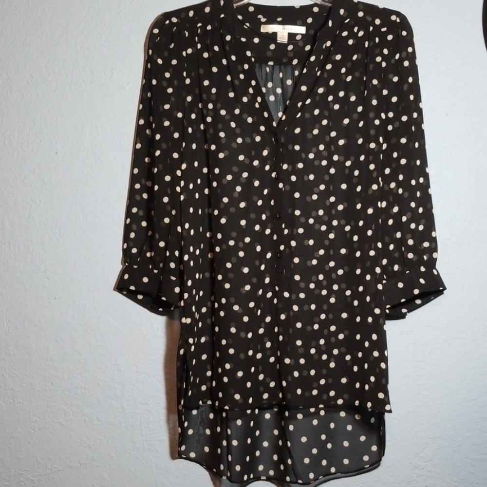 LC Lauren Conrad Sheer Blouse, Size M 3/4 sleeve